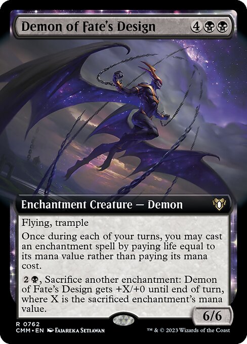 Demon of Fate's Design (Extended Art) - Commander Masters - R - 762