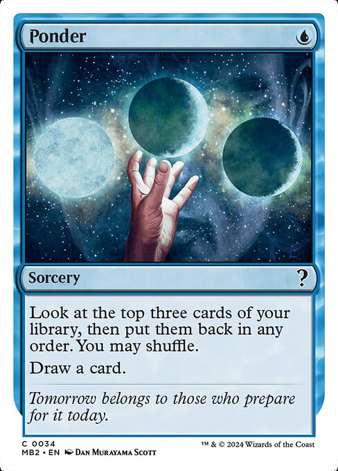 Ponder (White Border) - Mystery Booster 2 - C - 34