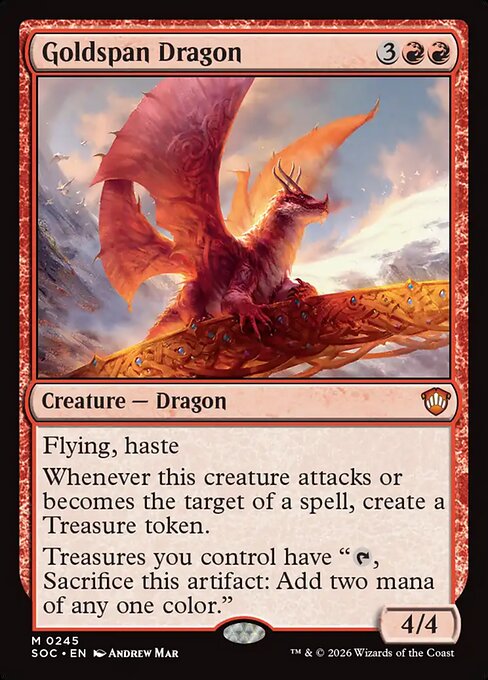 Goldspan Dragon - Commander: Secrets of Strixhaven - M - 245