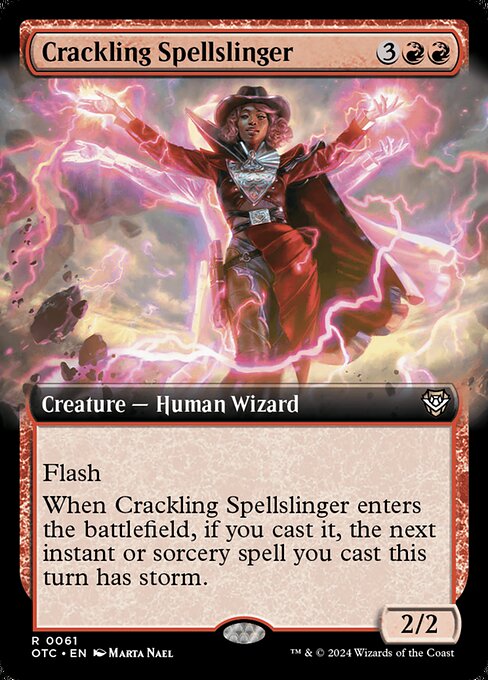 Crackling Spellslinger (Extended Art) - Commander: Outlaws of Thunder Junction - R - 61