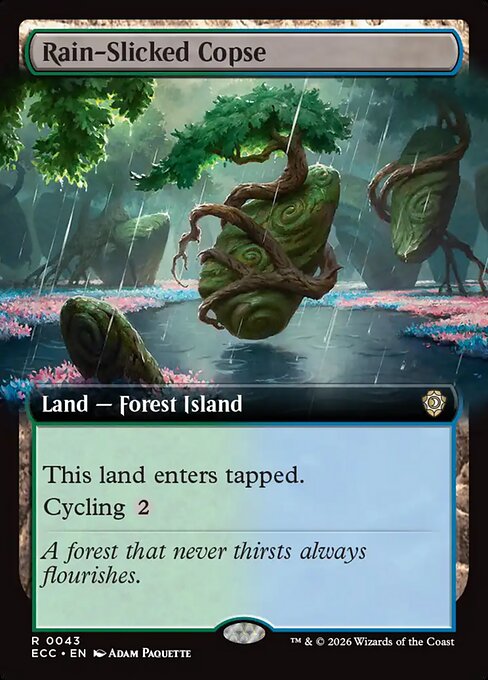 Rain-Slicked Copse (Extended Art) - Commander: Lorwyn Eclipsed - R - 43