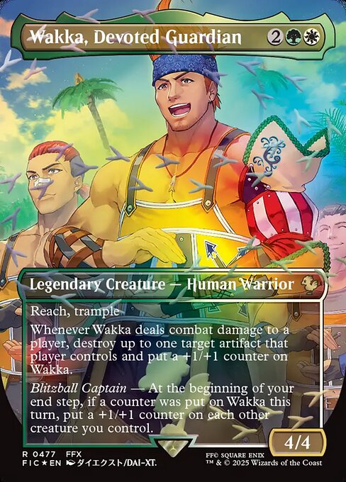 Wakka, Devoted Guardian (Borderless) (Chocobo Track Foil) - Commander: FINAL FANTASY - R - 477