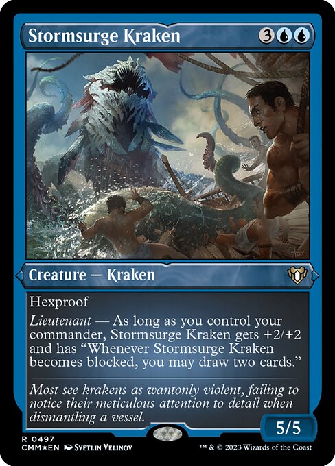 Stormsurge Kraken (Foil Etched) - Commander Masters - R - 497