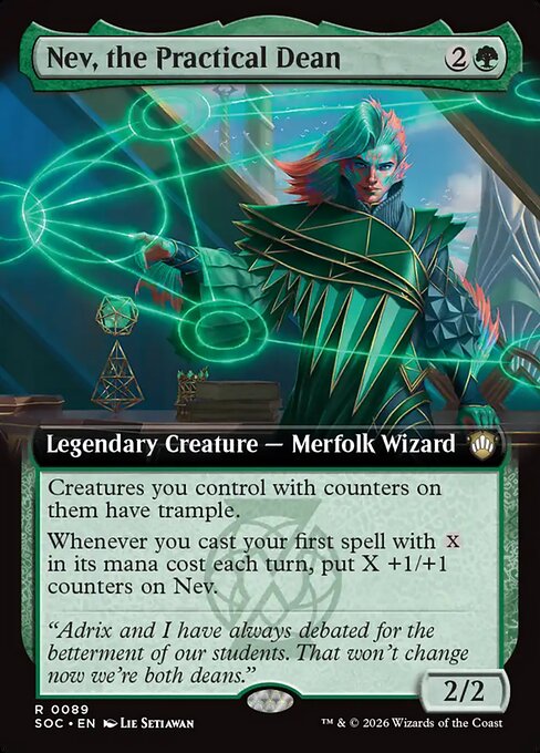 Nev, the Practical Dean (Extended Art) - Commander: Secrets of Strixhaven - R - 89