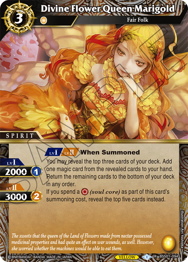 Divine Flower Queen Marigold - Dawn of History - Rare - BSS01-094