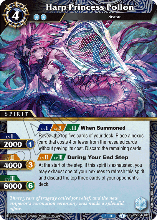 Harp Princess Pollon - Savior of Chaos - Rare - BSS04-102