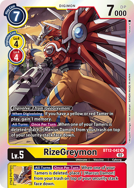 RizeGreymon - Across Time - Rare - BT12-042 R