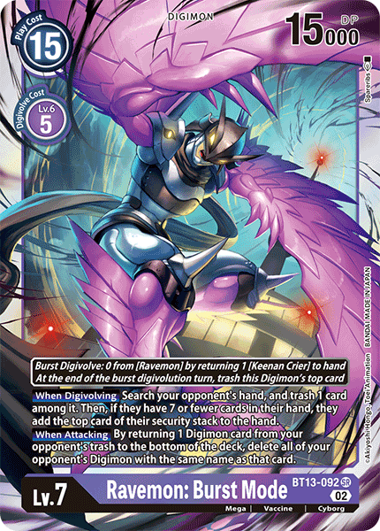 Ravemon: Burst Mode - Versus Royal Knights - Super Rare - BT13-092 SR