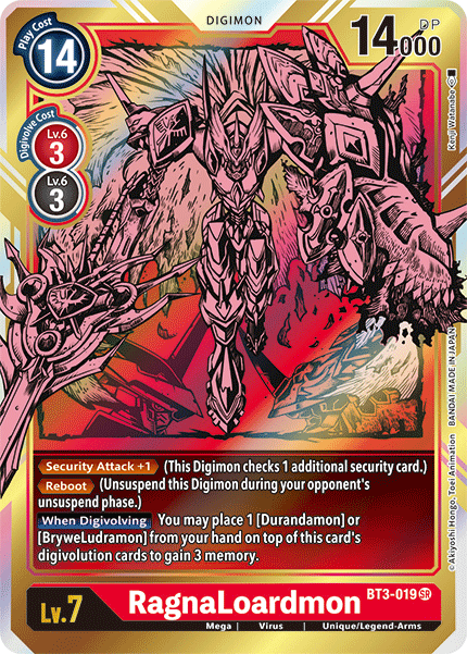 RagnaLoardmon (Alternate Art) - Release Special Booster 1.5 - Super Rare - BT3-019 SR