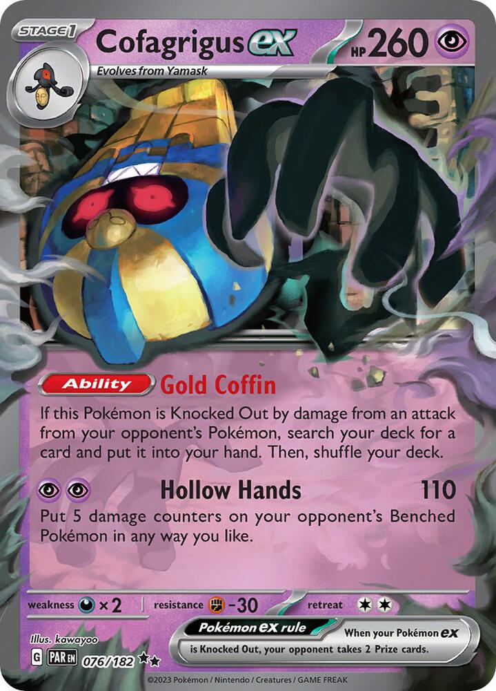 Cofagrigus ex - SV04: Paradox Rift - Double Rare - 076/182