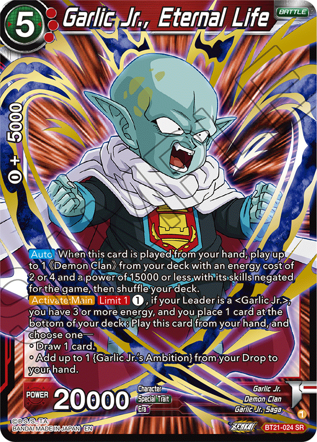 Garlic Jr., Eternal Life - Wild Resurgence - Super Rare - BT21-024