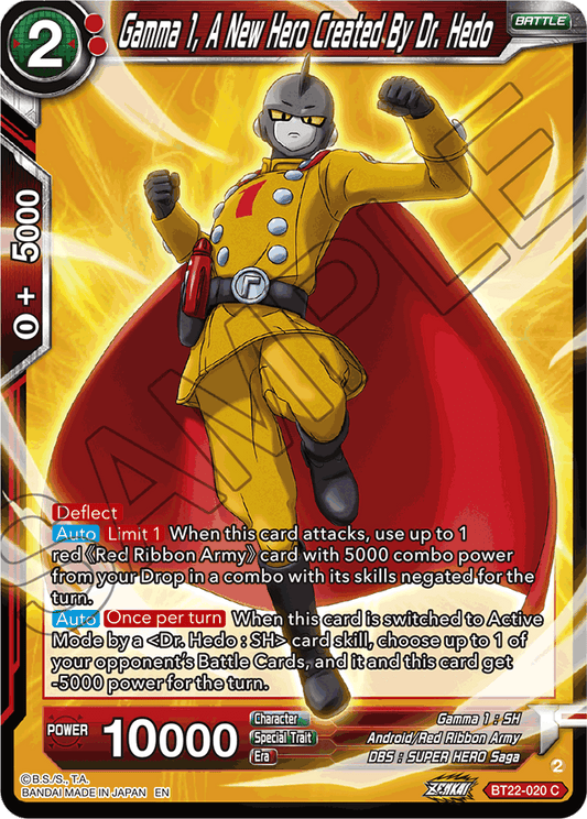 Gamma 1, A New Hero Created By Dr. Hedo - Critical Blow - Common - BT22-020