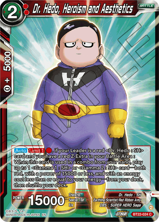 Dr. Hedo, Heroism and Aesthetics - Critical Blow - Common - BT22-024
