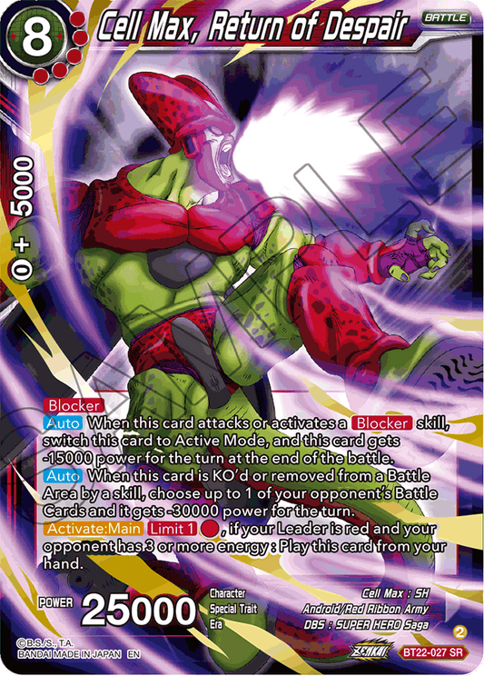 Cell Max, Return of Despair - Critical Blow - Super Rare - BT22-027