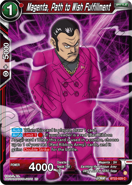 Magenta, Path to Wish Fulfillment - Critical Blow - Common - BT22-029