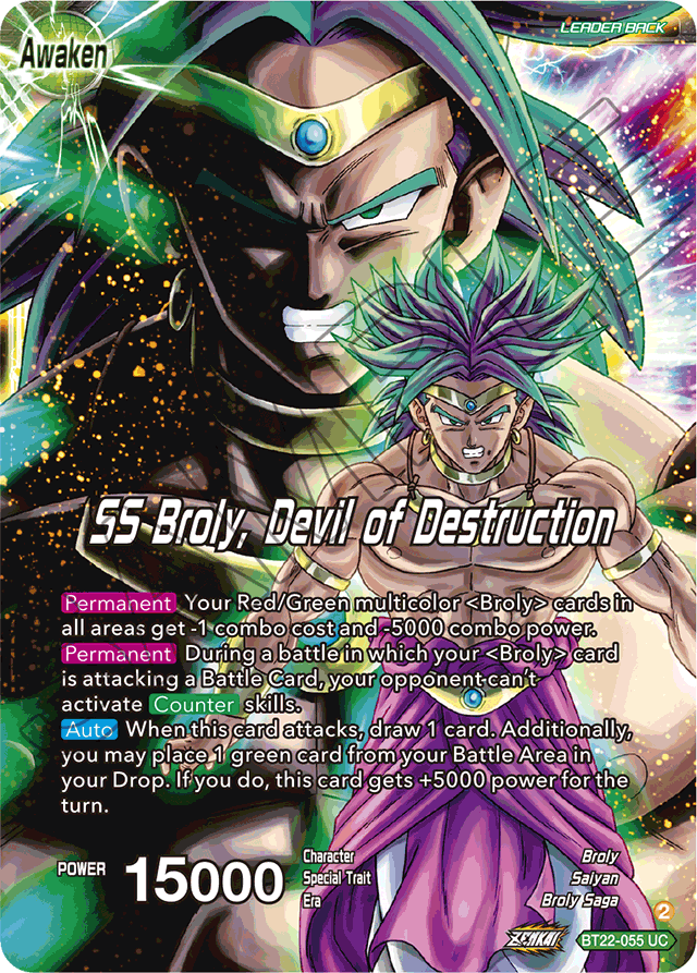 Broly & Paragus // SS Broly, Devil of Destruction - Critical Blow - Uncommon - BT22-055