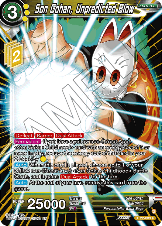 Son Gohan, Unpredicted Blow - Critical Blow - Rare - BT22-083