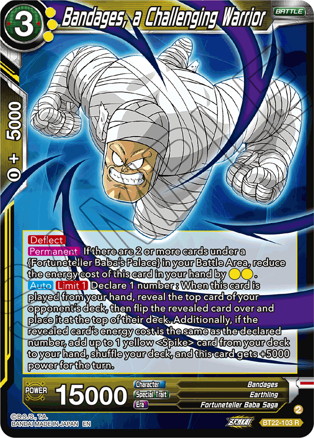 Bandages, a Challenging Warrior - Critical Blow - Rare - BT22-103