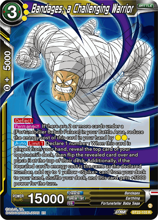 Bandages, a Challenging Warrior - Critical Blow - Rare - BT22-103