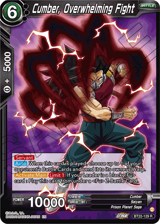 Cumber, Overwhelming Fight - Critical Blow - Rare - BT22-129