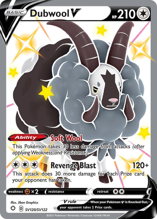 Dubwool V - Shining Fates: Shiny Vault - Shiny Holo Rare - SV120/SV122