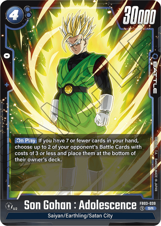 Son Gohan : Adolescence - FB03-039 - Raging Roar - Super Rare - FB03-039