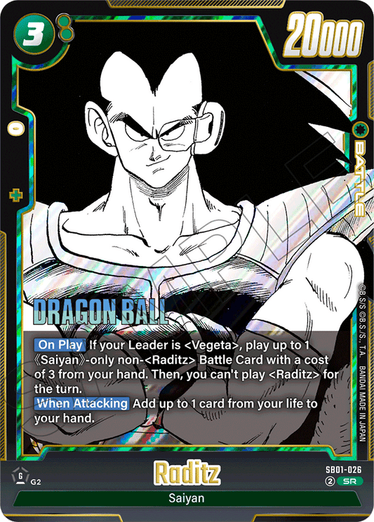 Raditz - SB01-026 - Manga Booster 01 - Super Rare - SB01-026