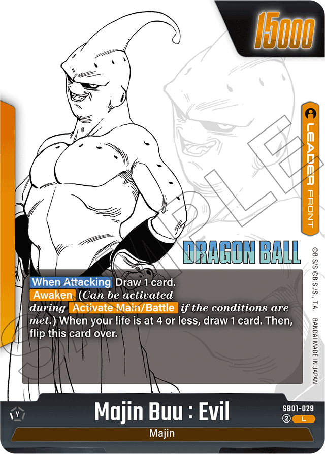 Majin Buu : Evil // Majin Buu : Kid - SB01-029 - Manga Booster 01 - Leader - SB01-029