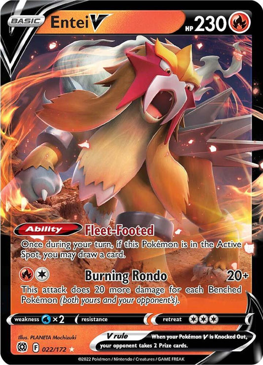 Entei V - SWSH09: Brilliant Stars - Ultra Rare - 022/172
