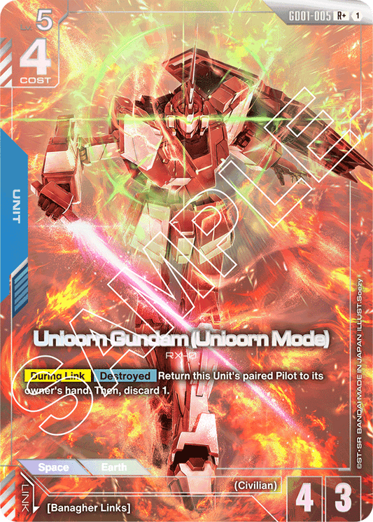 Unicorn Gundam (Unicorn Mode) (R+) - Newtype Rising - R+ - GD01-005