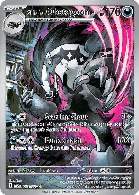 Galarian Obstagoon - 245/217 - ME: Ascended Heroes - Illustration Rare - 245/217