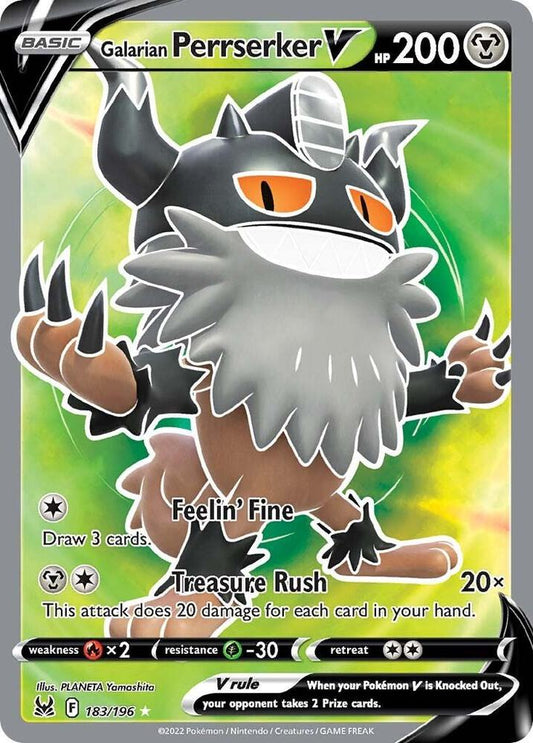 Galarian Perrserker V (Full Art) - SWSH11: Lost Origin - Ultra Rare - 183/196