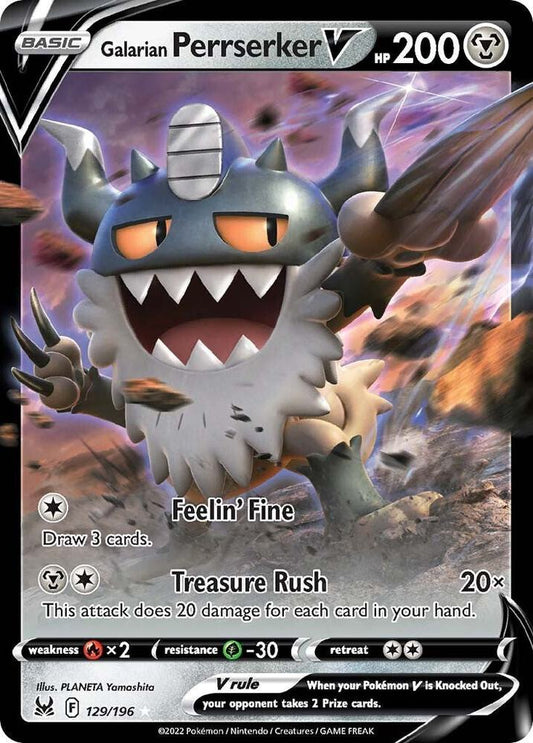 Galarian Perrserker V - SWSH11: Lost Origin - Ultra Rare - 129/196