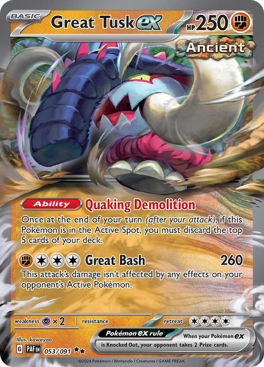 Great Tusk ex - SV: Paldean Fates - Double Rare - 053/091