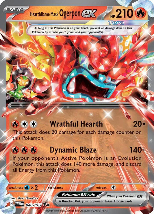 Hearthflame Mask Ogerpon ex - 040/167 - SV06: Twilight Masquerade - Double Rare - 040/167