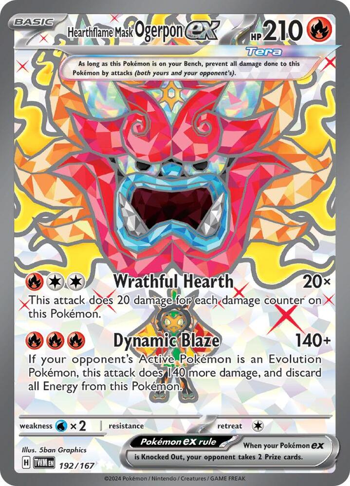 Hearthflame Mask Ogerpon ex - 192/167 - SV06: Twilight Masquerade - Ultra Rare - 192/167