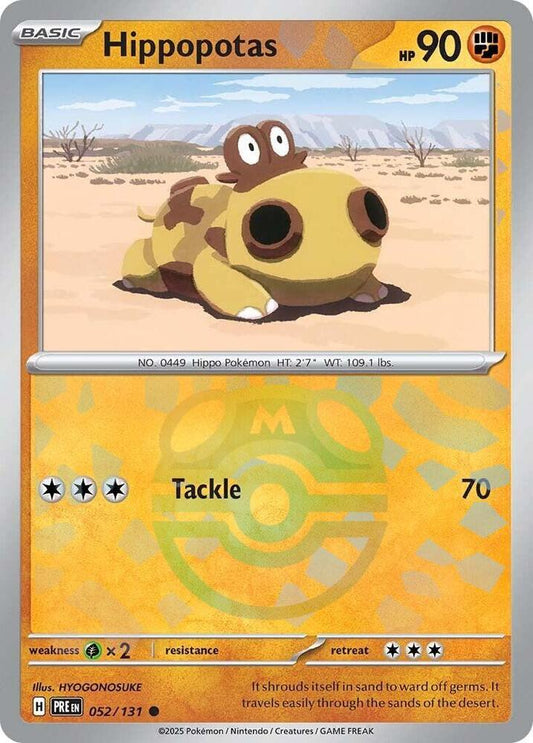 Hippopotas (Master Ball Pattern) - SV: Prismatic Evolutions - Common - 052/131