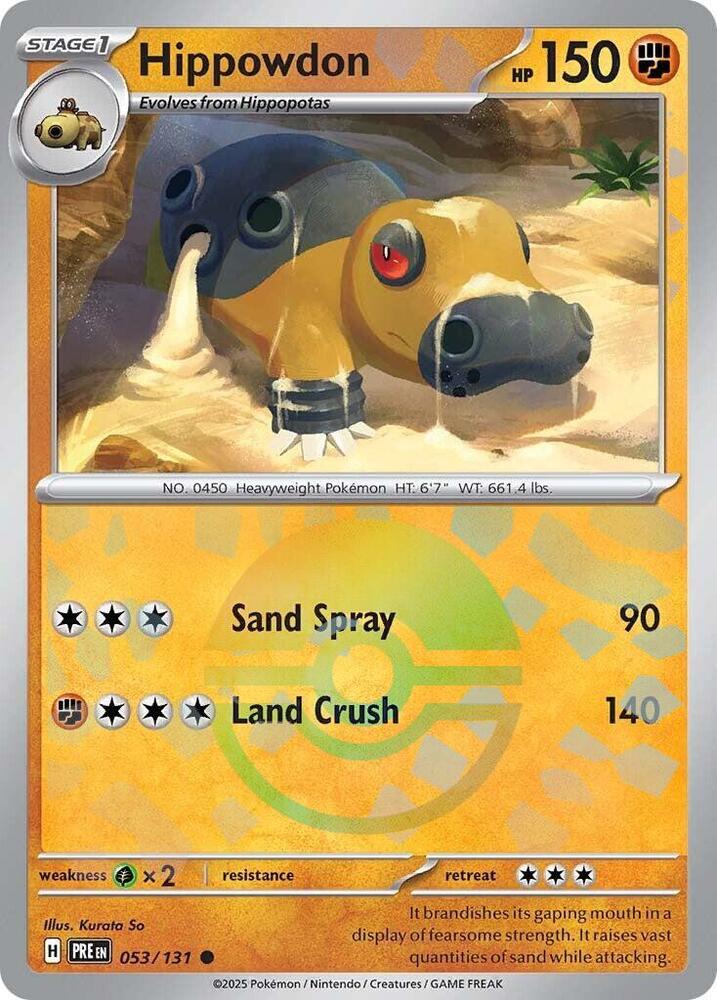 Hippowdon (Poke Ball Pattern) - SV: Prismatic Evolutions - Common - 053/131