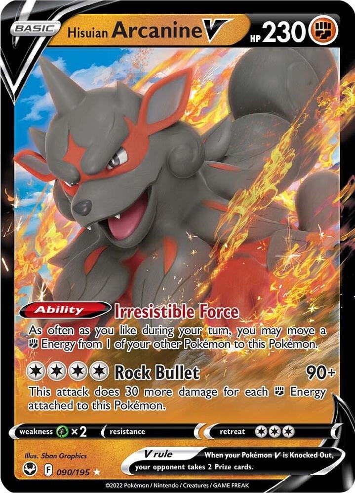 Hisuian Arcanine V - SWSH12: Silver Tempest - Ultra Rare - 090/195