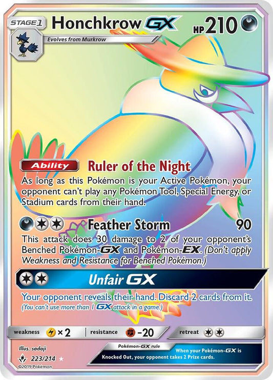 Honchkrow GX (Secret) - SM - Unbroken Bonds - Secret Rare - 223/214
