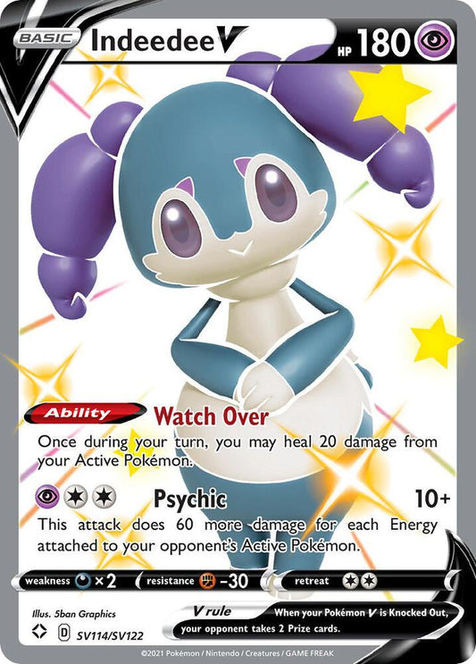 Indeedee V - Shining Fates: Shiny Vault - Shiny Holo Rare - SV114/SV122