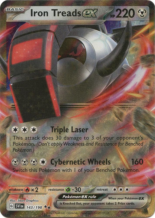 Iron Treads ex - 143/198 - SV01: Scarlet & Violet Base Set - Double Rare - 143/198