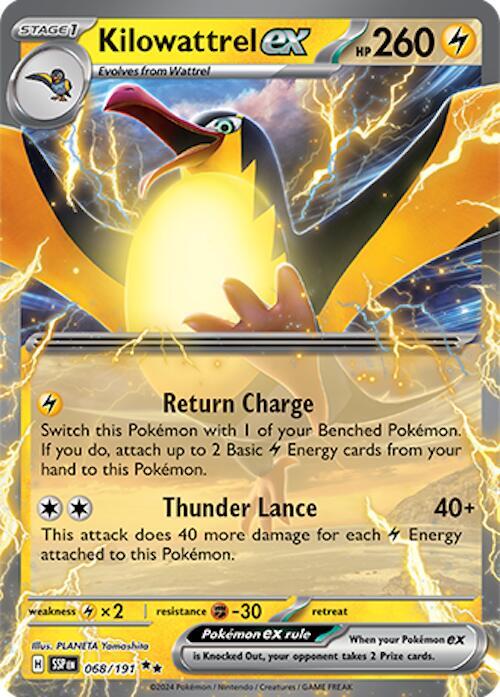 Kilowattrel ex - SV08: Surging Sparks - Double Rare - 068/191