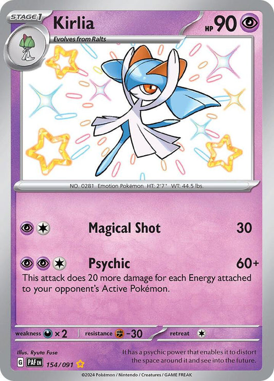 Kirlia - 154/091 - SV: Paldean Fates - Shiny Rare - 154/091