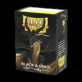 Dragon Shield Black & Gold-Matte Dual Sleeves
