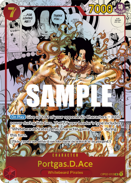 Portgas.D.Ace (Parallel) (Manga) (Alternate Art) - Paramount War - SR - OP02-013