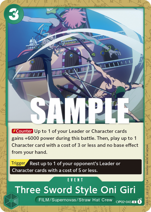 Three Sword Style Oni Giri - Paramount War - C - OP02-045