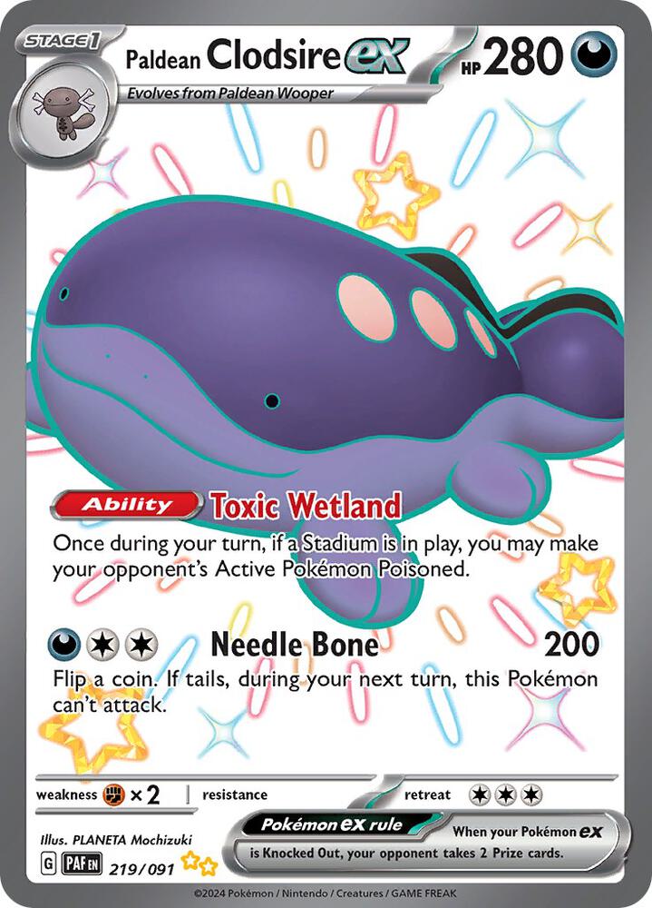 Paldean Clodsire ex - 219/091 - SV: Paldean Fates - Shiny Ultra Rare - 219/091