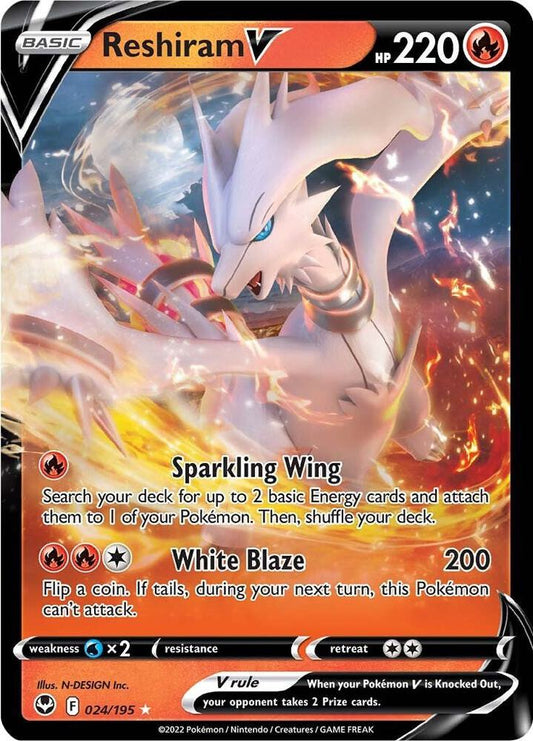 Reshiram V - SWSH12: Silver Tempest - Ultra Rare - 024/195