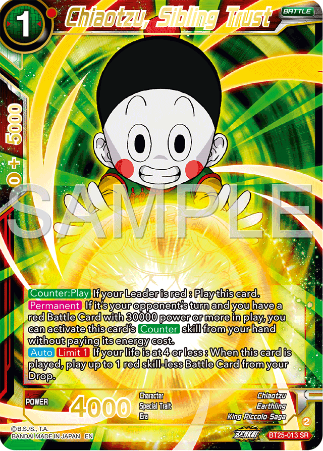 Chiaotzu, Sibling Trust - Legend of the Dragon Balls - Super Rare - BT25-013